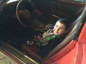 Thomas Fogel in his Corvette