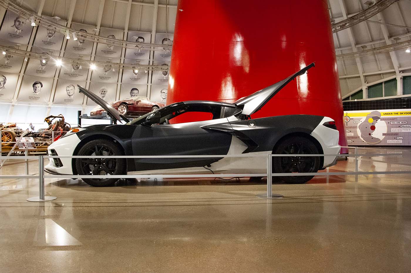Museum Displays Next Generation Powertrain Development Corvette and Clay Model