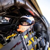 Jordan Taylor in Corvette Racing C8R Race Car Drivers Seat