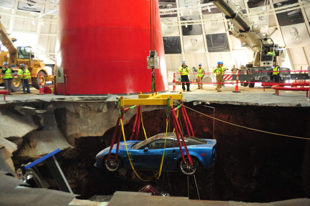 National Corvette Museum-Sinkhole-Ground to Sky-Blue Devil-Cave In
