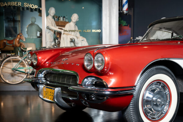 National Corvette Museum-Collections-1961 Honduras Maroon Corvette-April 2025-close up