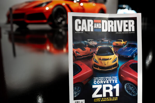 National Corvette Museum-Car And Driver magazine cover-july 2025